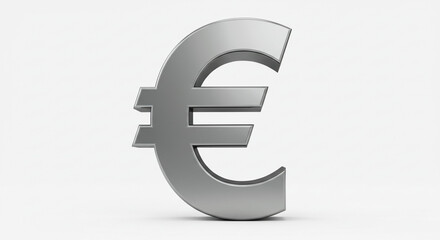 Obraz premium Silver Euro Symbol Finance Currency European Union Economy Wealth Investment Banking Market Trade