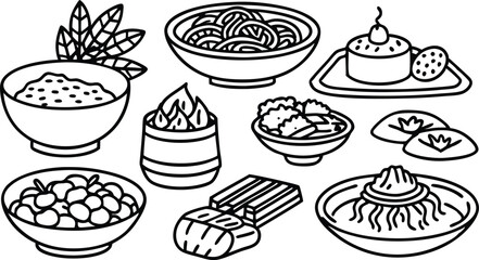 vector illustration of food icon set