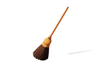 Broom Isolated on Transparent Background, Cleaning Equipment for Housekeeping On Transparent Background