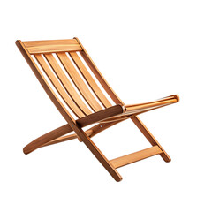 Modern Fold Away Wooden Beach Chair with a Dynamic Isolated on Transparent Background