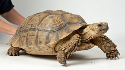 Obraz premium Desert Tortoise on studio background