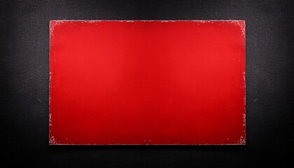 old red poster on a black wall