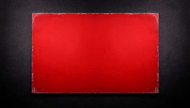 old red poster on a black wall