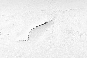 Peeling painted concrete wall. Leaking rain cause the wall and ceiling cracked.