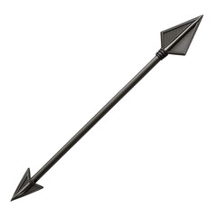 Sleek Arrow with a Minimalist Design in Graphite Grey Isolated on Transparent Background