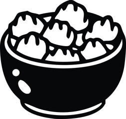 illustration of a bowl of food icon vector
