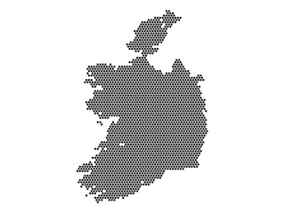 Obraz premium Hexagonal Grid map of Ireland Large