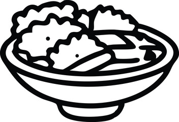 vector illustration of a bowl of food on transparent background