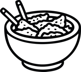 vector illustration of a bowl of soup