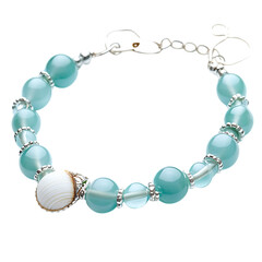 Elegant Bracelet with a Linear Arrangement of Shell Isolated on Transparent Background