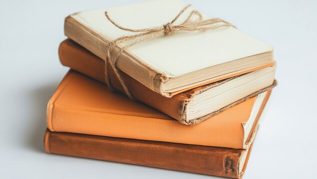 Stacked Vintage Books with Rustic Charm.