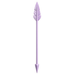 Minimal Arrow with Simple Elegance in Light Lavender Isolated on Transparent Background