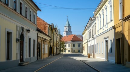 Obraz premium Charming street view in historic town center