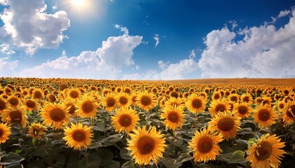 Obraz premium sunflowers in the field against the blue sky