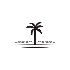 Fototapeta premium Palm tree summer logo template