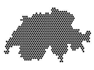 Hexagonal Grid map of Switzerland Small