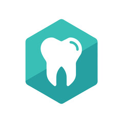 Tooth in Hexagon Icon for Modern Dental Clinics