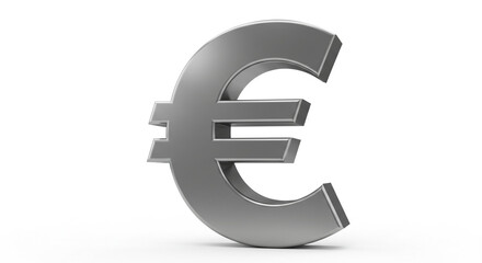 Obraz premium Euro Currency Symbol 3D Render European Union Economy Finance Investment Wealth Business Gray Metal