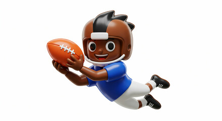 Football player making a spectacular catch