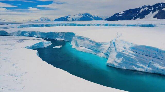 Glacier landscape aerial view