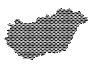 Hexagonal Grid map of Hungary Large