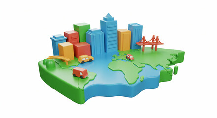 Fototapeta premium Miniature Earth showcasing global infrastructure