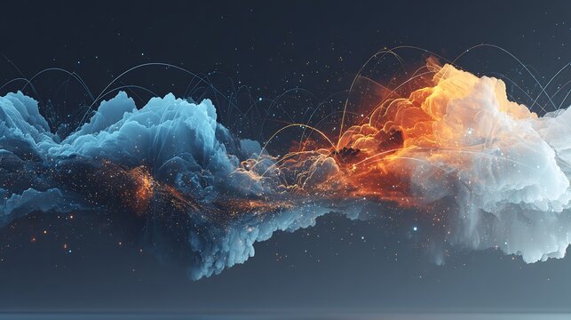 Abstract Data Cloud with Connections Illustration
