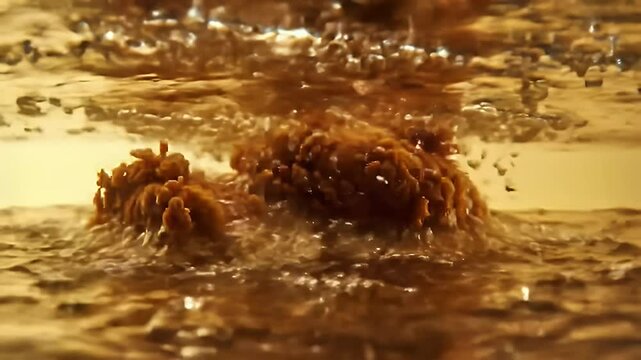 Crispy Chicken Deep Frying in Boiling Oil