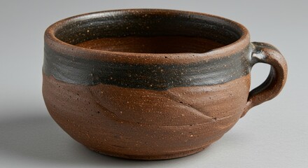 Rustic stoneware soup bowl with thick walls offering excellent heat retention