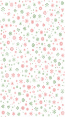 Delightful Winter Snowflake Pattern Pastel Pink Green Design Festive Background