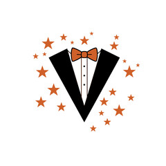 Elegant Tuxedo with Bow Tie and Starry Accents