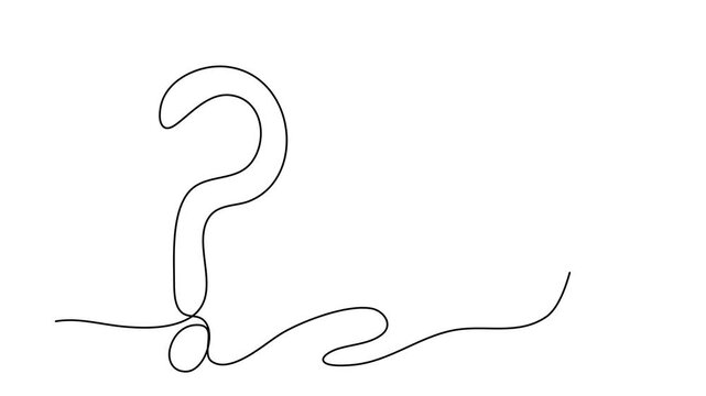 Question mark and exclamation point, one line drawing animation. Video clip with alpha channel.