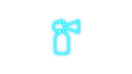 Neon outline of an air horn, Neon air horn icon glow with transparent background