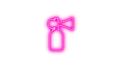 Neon outline of an air horn, Neon air horn icon glow with transparent background