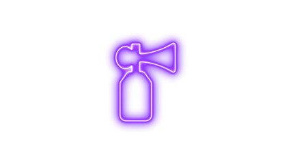 Neon outline of an air horn, Neon air horn icon glow with transparent background