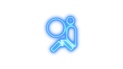 Neon airbag icon glow with transparent background