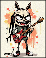 Fototapeta premium Musical theme. Oil painting. Pattern for printing on wall decorations.