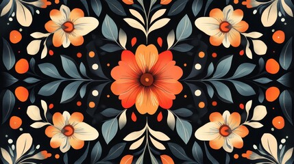 Symmetrical floral patterns overlapping elements for aesthetically pleasing digital art projects