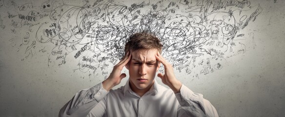 The man experiencing overwhelming chaos in his mind.