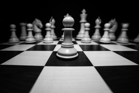 Dramatic scene of a chess board strategy