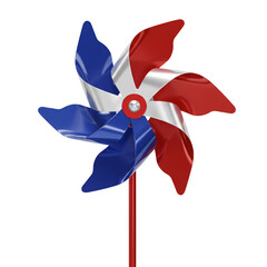 Patriotic Pinwheel With Metallic Shine On White Background
