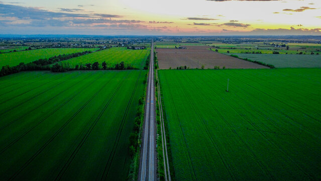 Binari Ferroviari tra Tortona ed Alessandria dal drone