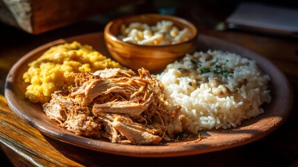 Pulled pork plate with sides