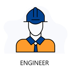 Engineer Avatar with Helmet Vector Icon design