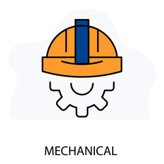 Fototapeta premium Mechanical Engineering Gear Systemand elements Vector Icon design