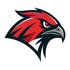 Fierce Red Hawk Emblem Mascot Design Illustration