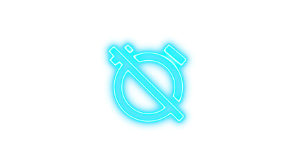 Neon alarm off icon glow with transparent background