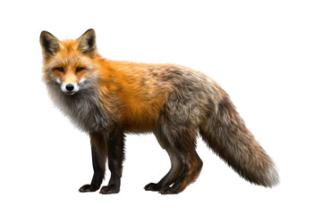 Fototapeta premium Red Fox Isolated on Transparent Background On Transparent Background