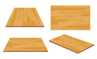 Realistic vector wood background. Top view and perspective wooden table or floor. Wood texture with stripes. Abstract cover EPS10