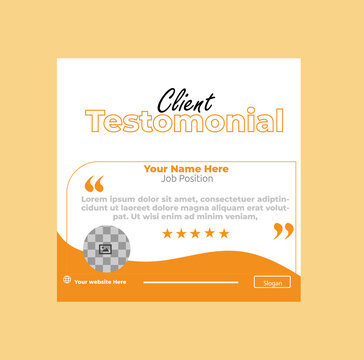 corporate identity template. Client testimonial design clean and simple.